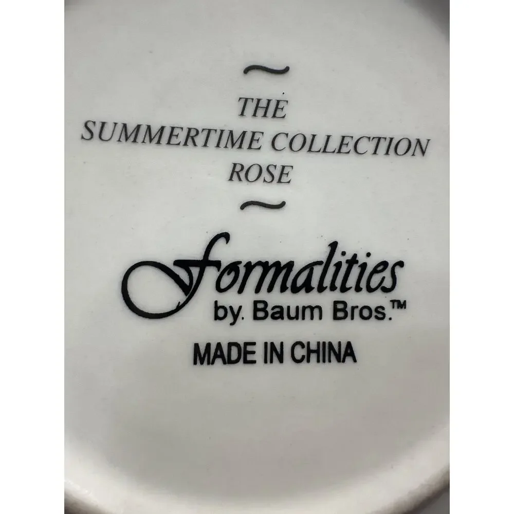 The Summertime Collection ROSE Formalities by: Baum Bros 8”plate trimmed in Gold